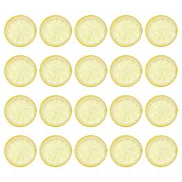 Unique Bargains - Fake Lemon Slices 20pcs 2.0in Simulation Artificial Fruit Decor for Home Party Table Display - Yellow