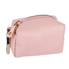 PoisePup - Fancy Handmade Genuine Leather Dog Waste Bag Holder for Girl & Boy Puppies - Light Pink