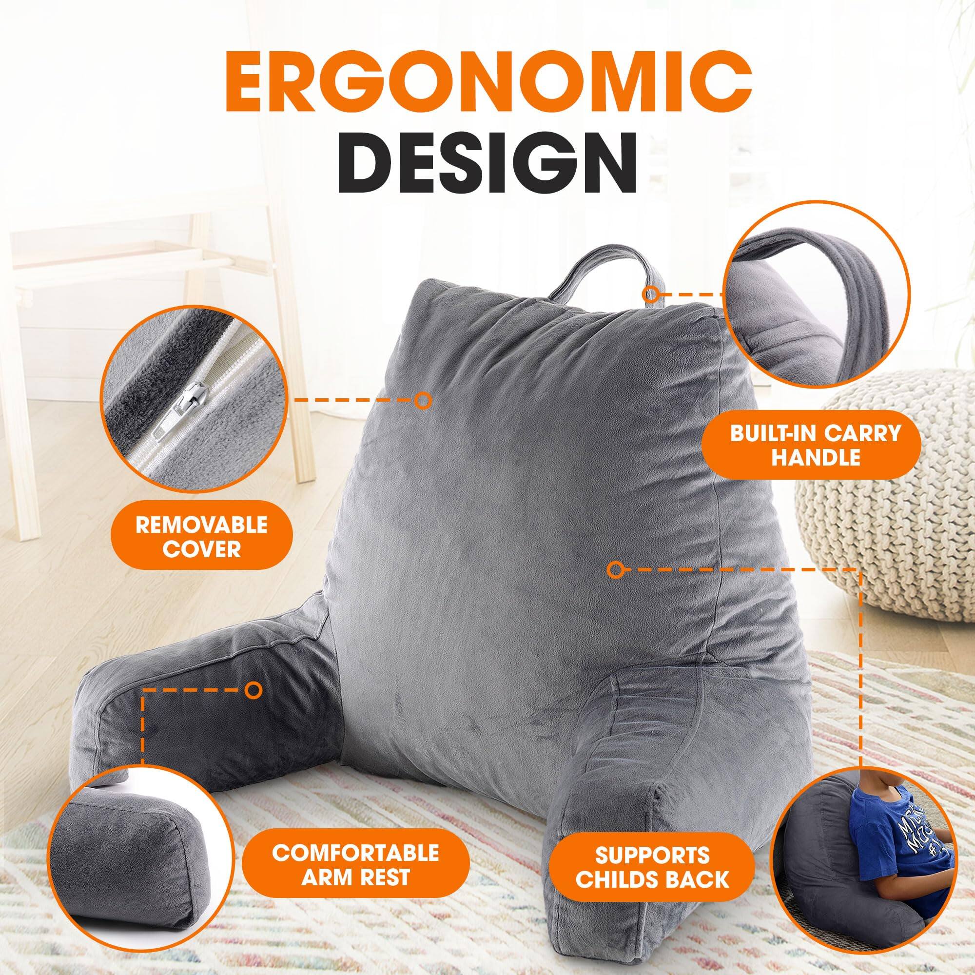 ERGONOMIC DESIGN
BUILT-IN CARRY HANDLE
REMOVABLE COVER
COMFORTABLE ARM REST
SUPPORTS CHILD'S BACK