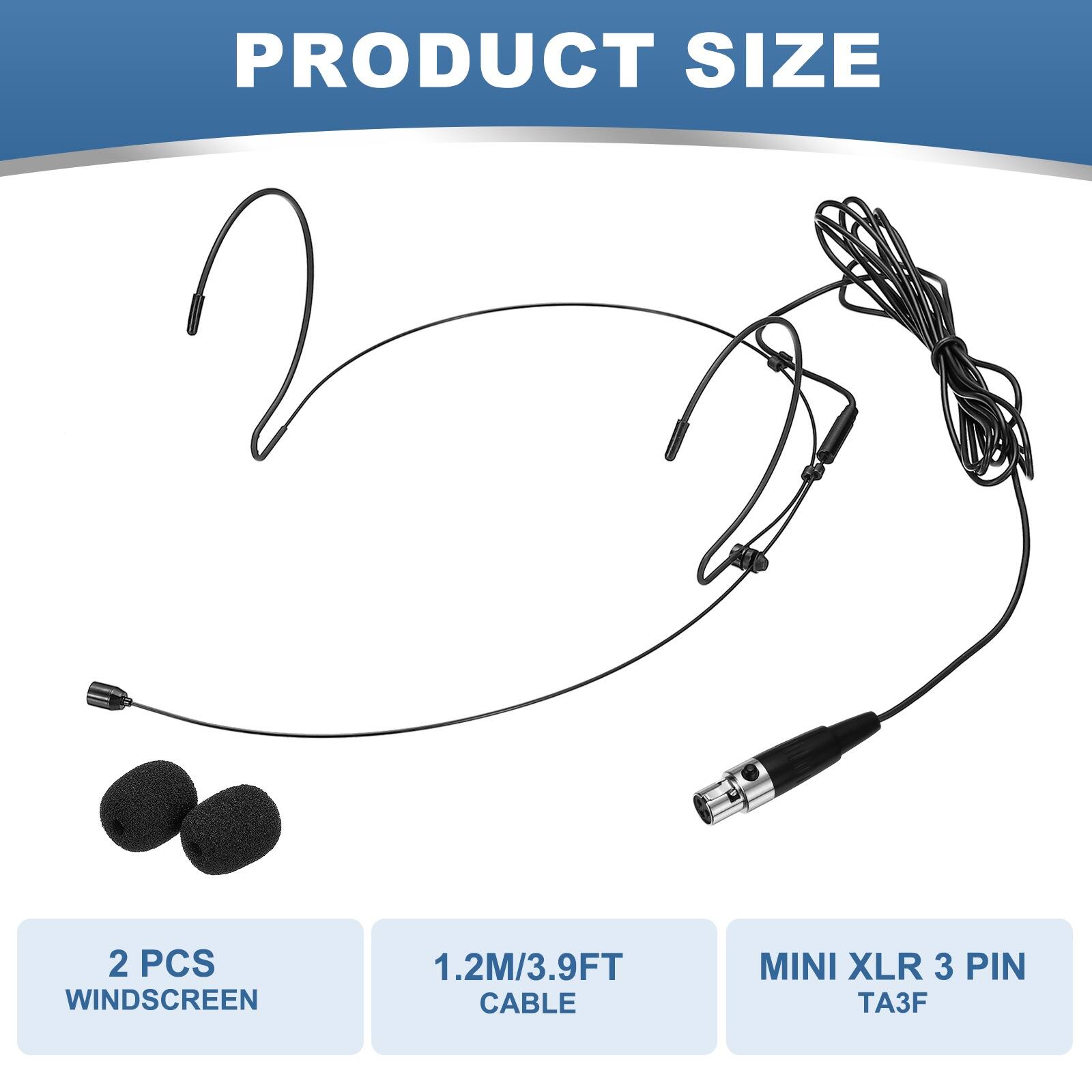 PRODUCT SIZE  
2 PCS WINDSCREEN  
1.2M/3.9FT CABLE  
MINI XLR 3 PIN TA3F