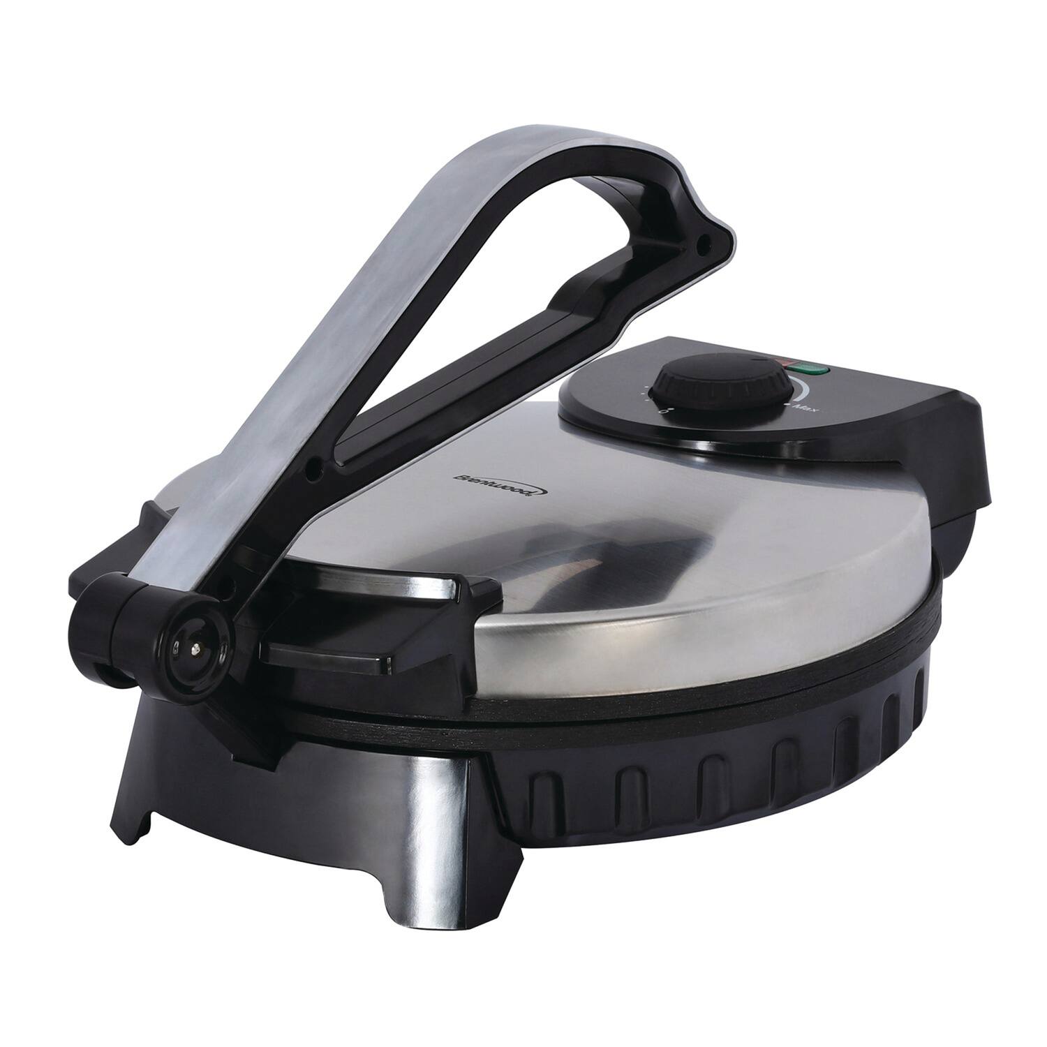 Left. Brentwood - Brentwood 10" Roti, Flatbread and Tortilla Maker - Silver.