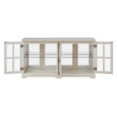 Alt View 9. LUCKY ONE - Freestanding LED Curio Display Cabinet with Adjustable Shelves Four Doors Vintage Bookcase for Collectibles - White.