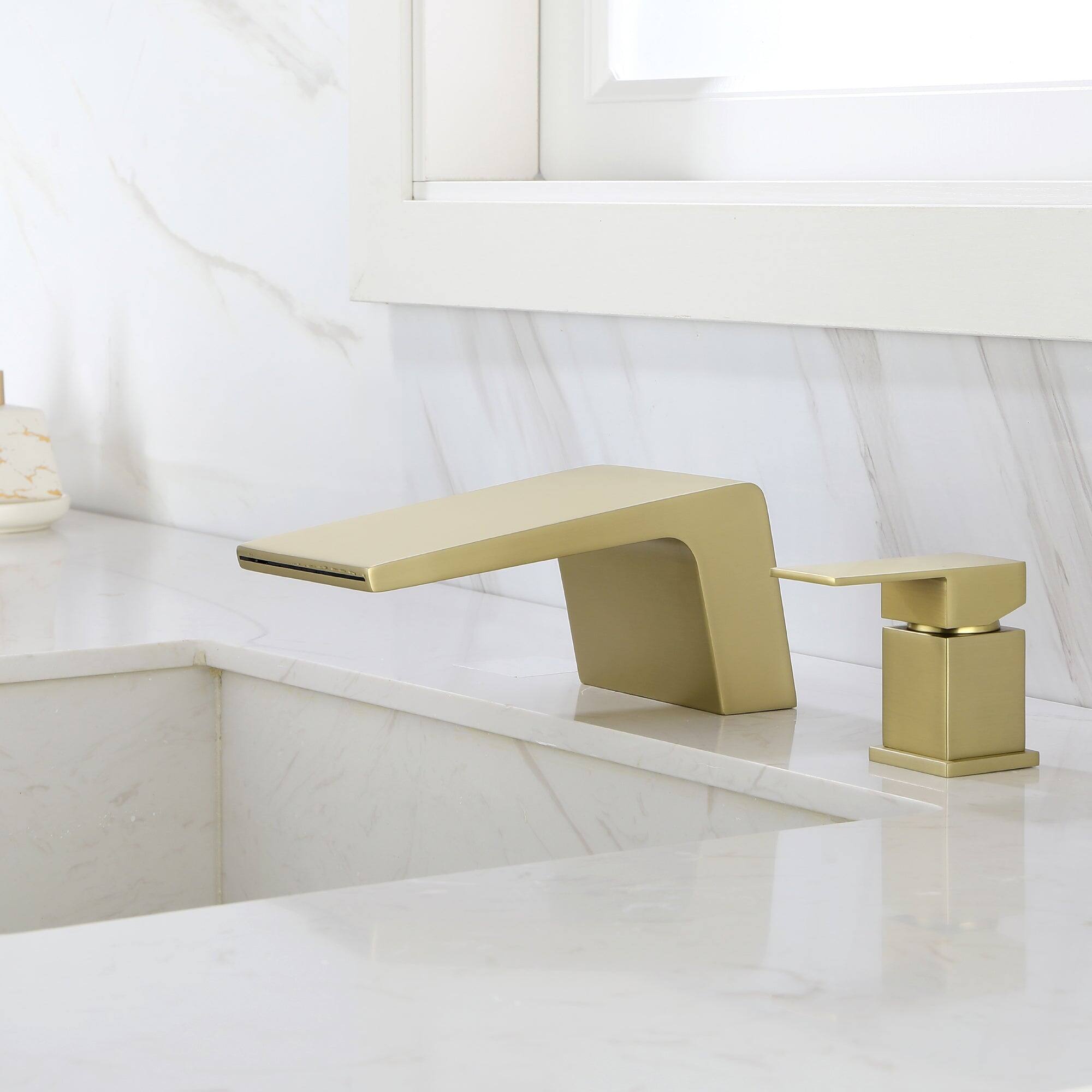 Alt View 1. Boyel Living - Double Holes Single Handle Bathroom Faucet or Tub Faucet with cUPC Hose in Brushed Gold - Brushed Gold.