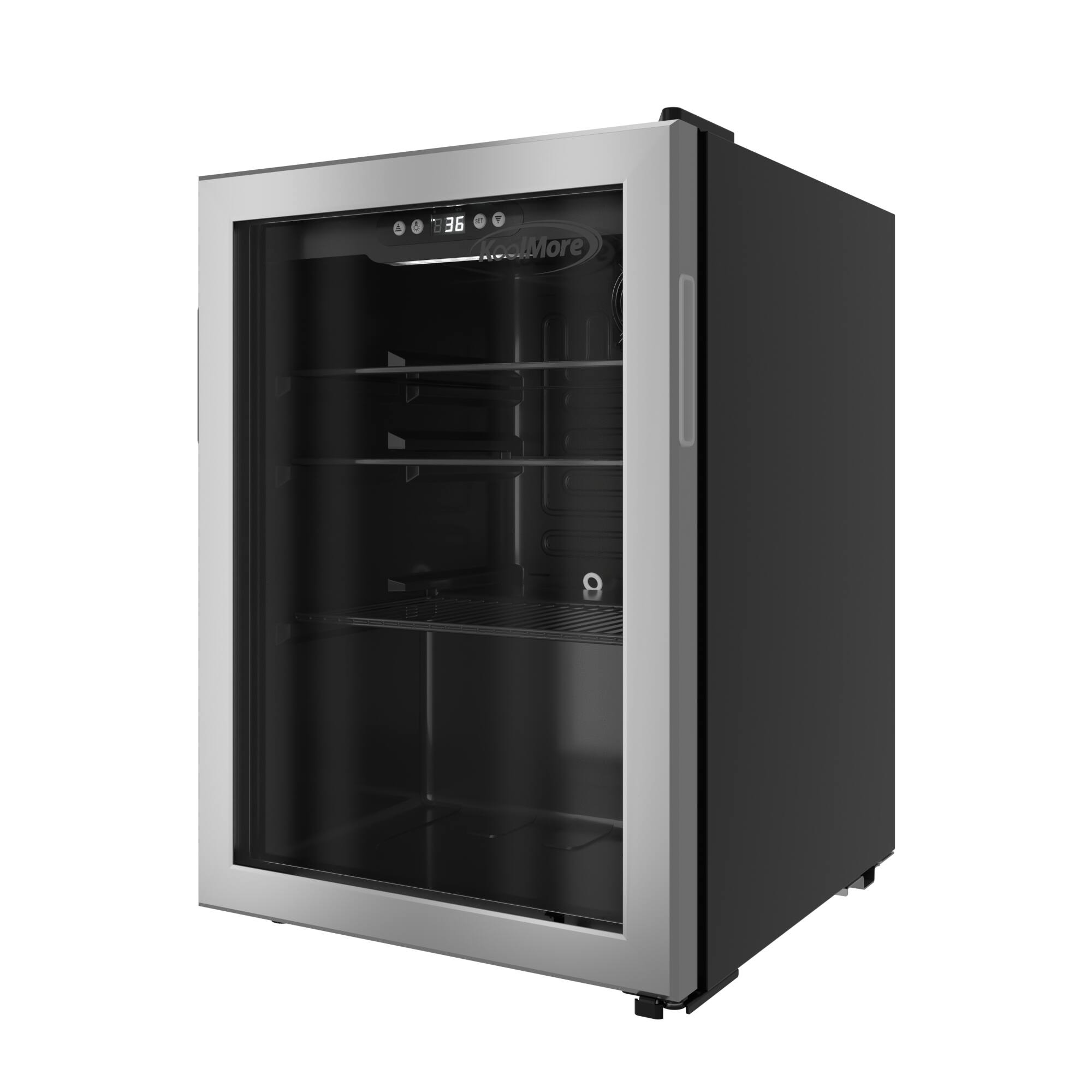 Alt View 4. Koolmore - 17 in. 70-Can Beverage Refrigerator with Stainless Steel Trim, 2.5 cu. ft. (KM-BR25SS) - Black.