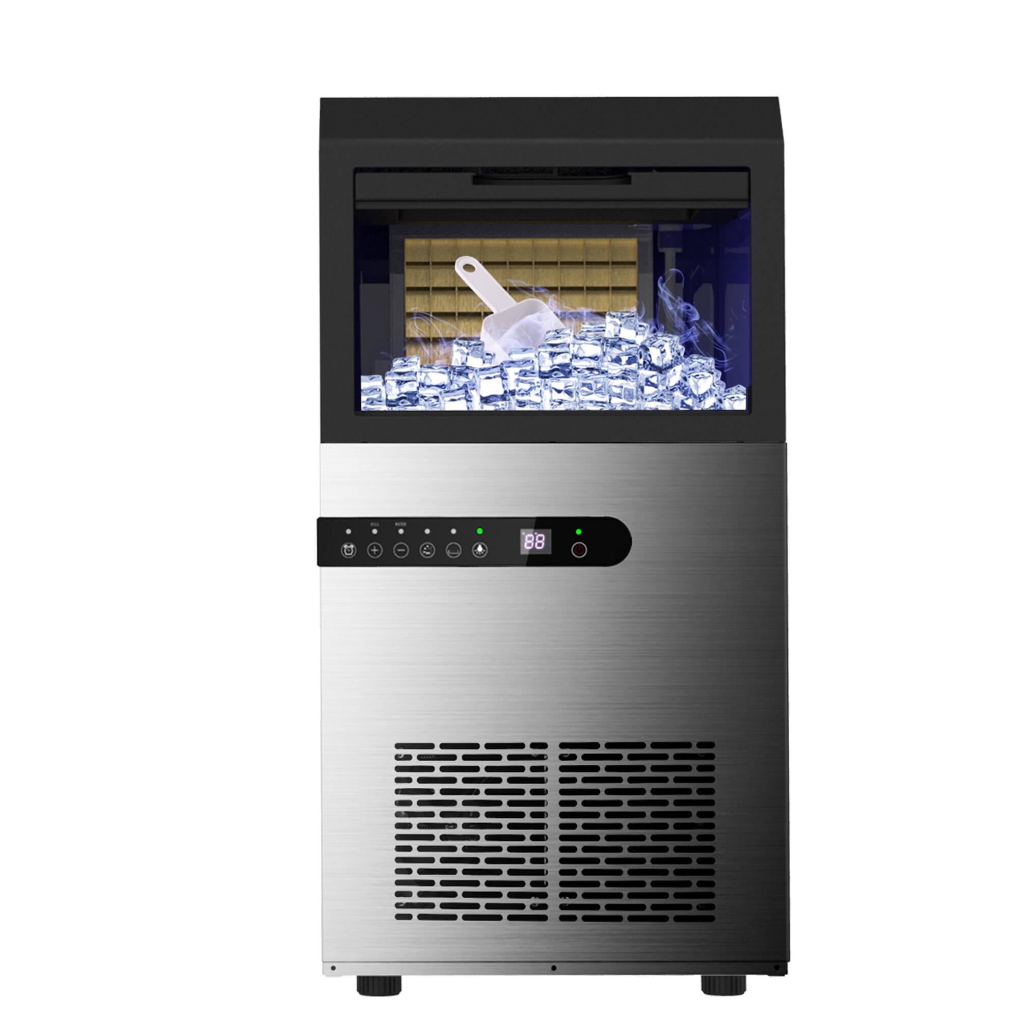 Alt View 2. Vaczon - Commercial Ice Maker 120 lbs Day Freestanding Ice Machine with 28 lbs Storage Stainless Steel for Bar Restaurant Office - Stainless Steel.