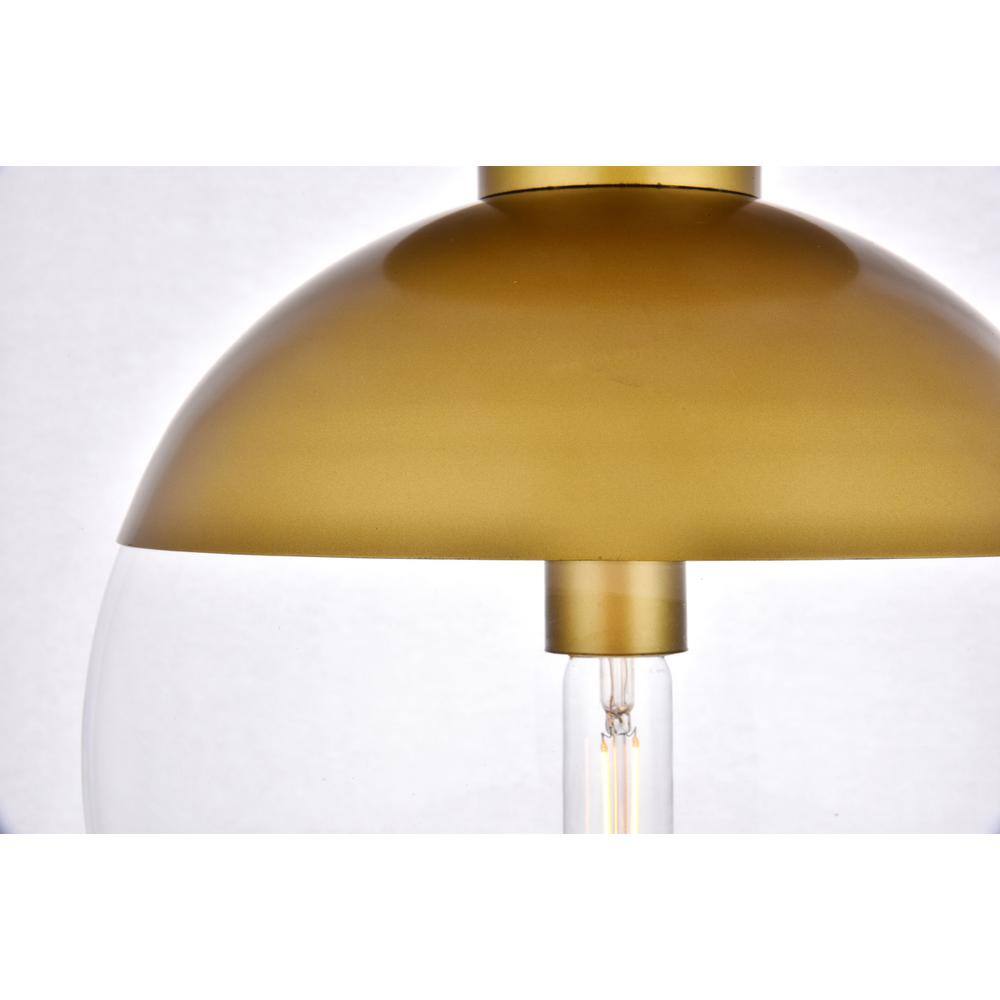 Alt View 1. Living District - Eclipse 1 Light Brass Flush Mount With Clear Glass - Brass And Clear.