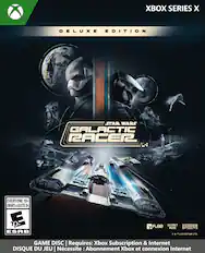 XBOX SERIES X
DELUXE EDITION
STAR WARS GALACTIC RACER
EVERYONE 10+ ENFANTS et ADULTES 10+ E 10+ ESRB
Fuse SECRET MODE LUCASFILM D & M LUCASFILM LTD.
GAME DISC | Requires: Xbox Subscription & Internet
DISQUE DU JEU | Nécessite Abonnement Xbox et connexion Internet