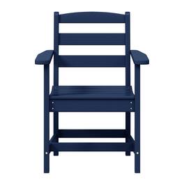 WestinTrends - Ashore Outdoor HDPE Patio Classic Dining Arm Chair - Navy Blue