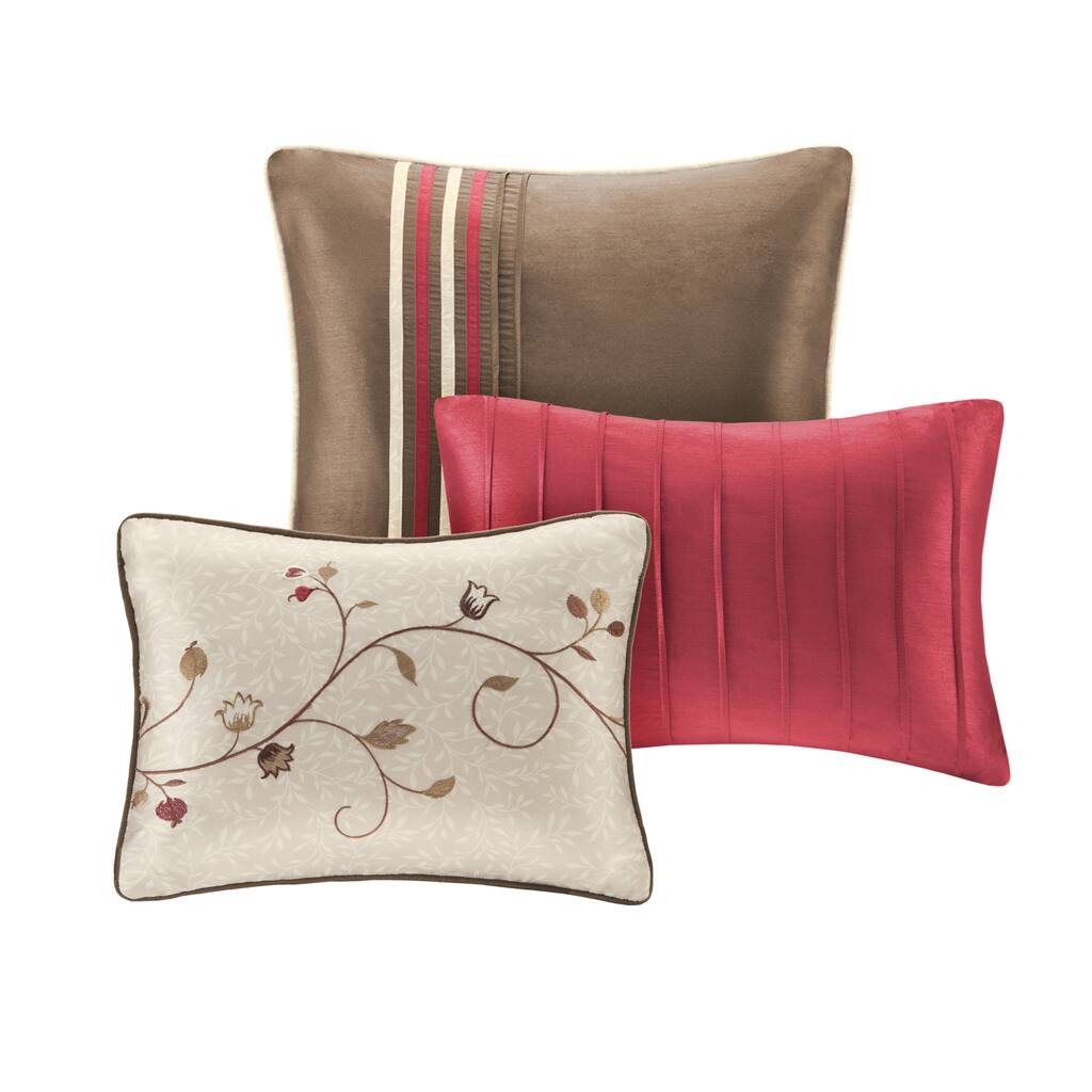 Alt View 4. Gracie Mills - Gracie Mills Rogelio 7-Piece Transitional Embroidered Comforter Set - Red.