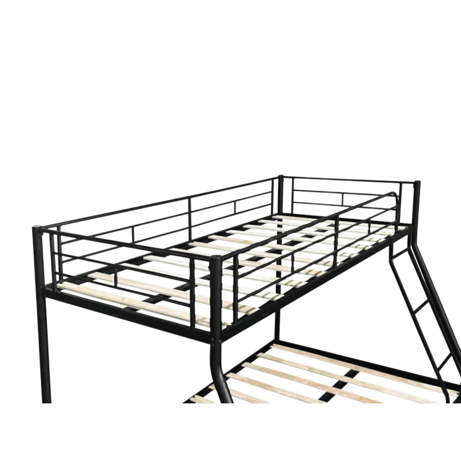 Alt View 7. Ecooso - Metal Twin over Full Bunk Bed/ Heavy-duty Sturdy Metal/ Noise Reduced/ Squeak Free/ Wooden Slat/ No Box Spring Needed - Black.