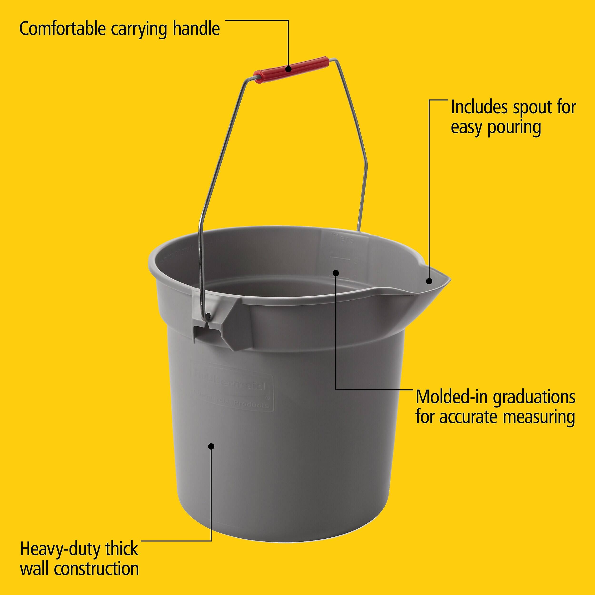 RubberMaid Brute Plastic Bucket, 10 Quart, (FG296300GRAY) - Best Buy