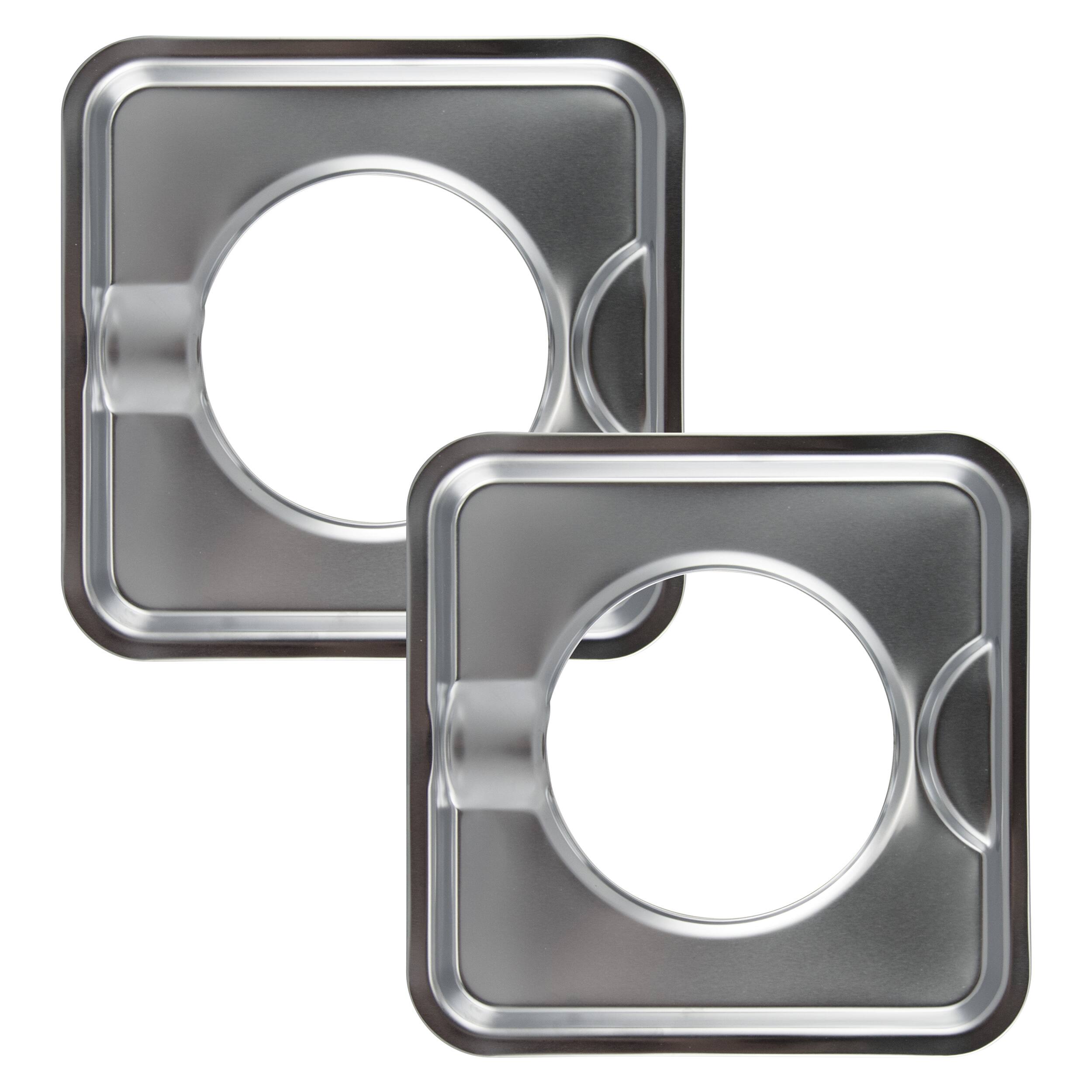 Alt View 1. Range Kleen - Range Kleen SGP4002X Style I 2-Pack 7.75-Inch Square Heavy Duty Chrome Drip Pans.