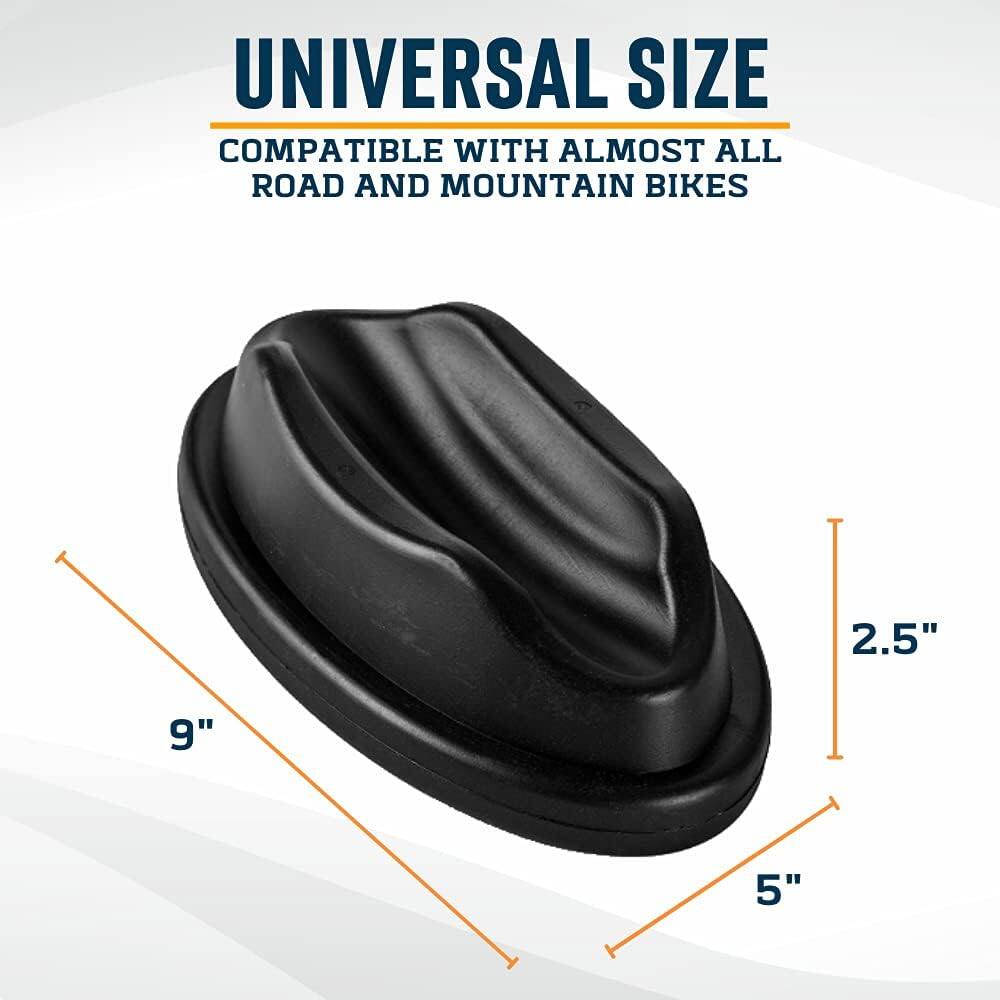 UNIVERSAL SIZE COMPATIBLE WITH ALMOST ALL ROAD AND MOUNTAIN BIKES: 2.5" x 9" x 5"