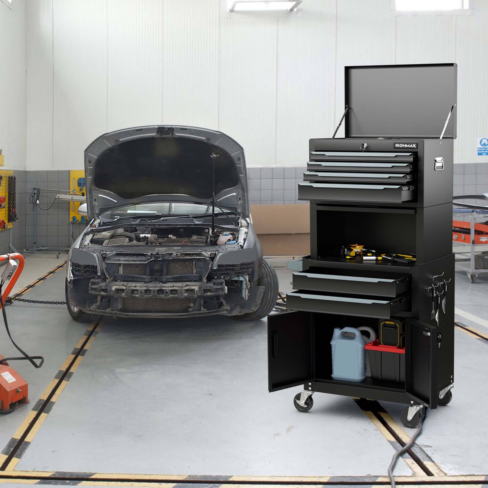 Alt View 1. Costway - Costway 6-Drawer Rolling Tool Chest 3-in-1 Heavy-Duty Storage Cabinet with Universal Wheels - Black.