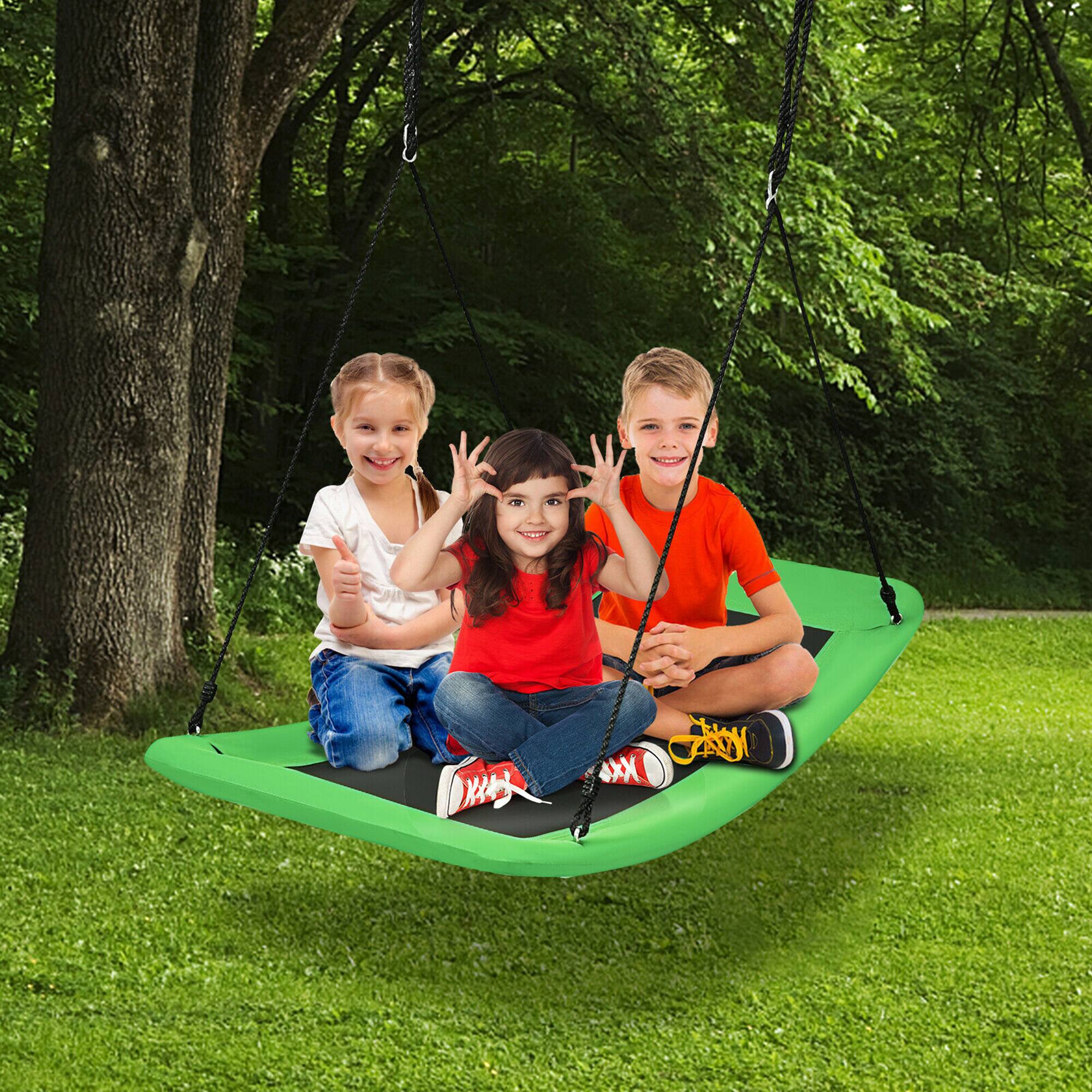 Alt View 1. Costway - Costway 700lb Giant 60" Platform Tree Swing for Kids and Adults - Green.