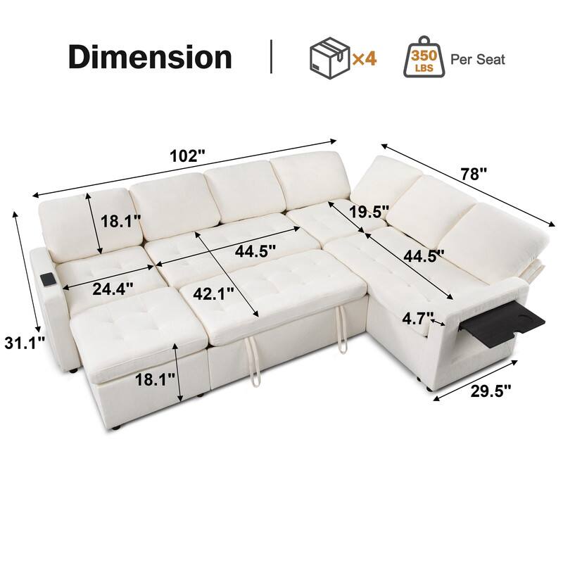 Dimension | x4 350 Per Seat LBS  
102" 78" 18.1" 19.5" 44.5" 44.5" 31.1" 24.4" 42.1" 4.7" 18.1" 29.5"