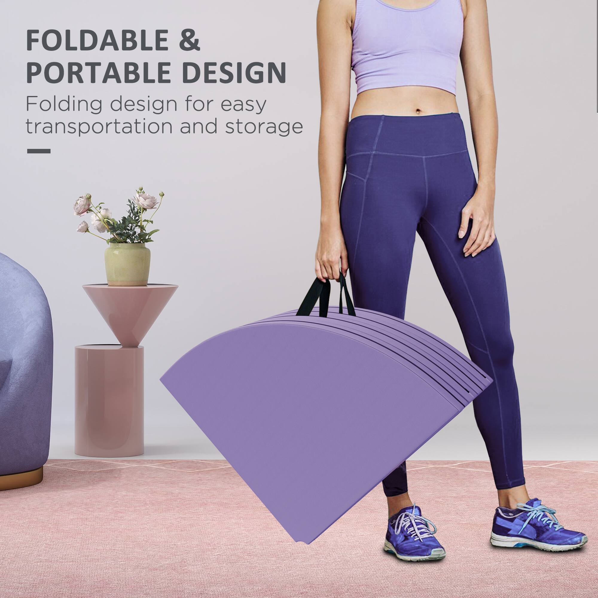 FOLDABLE & PORTABLE DESIGN  
Folding design for easy transportation and storage