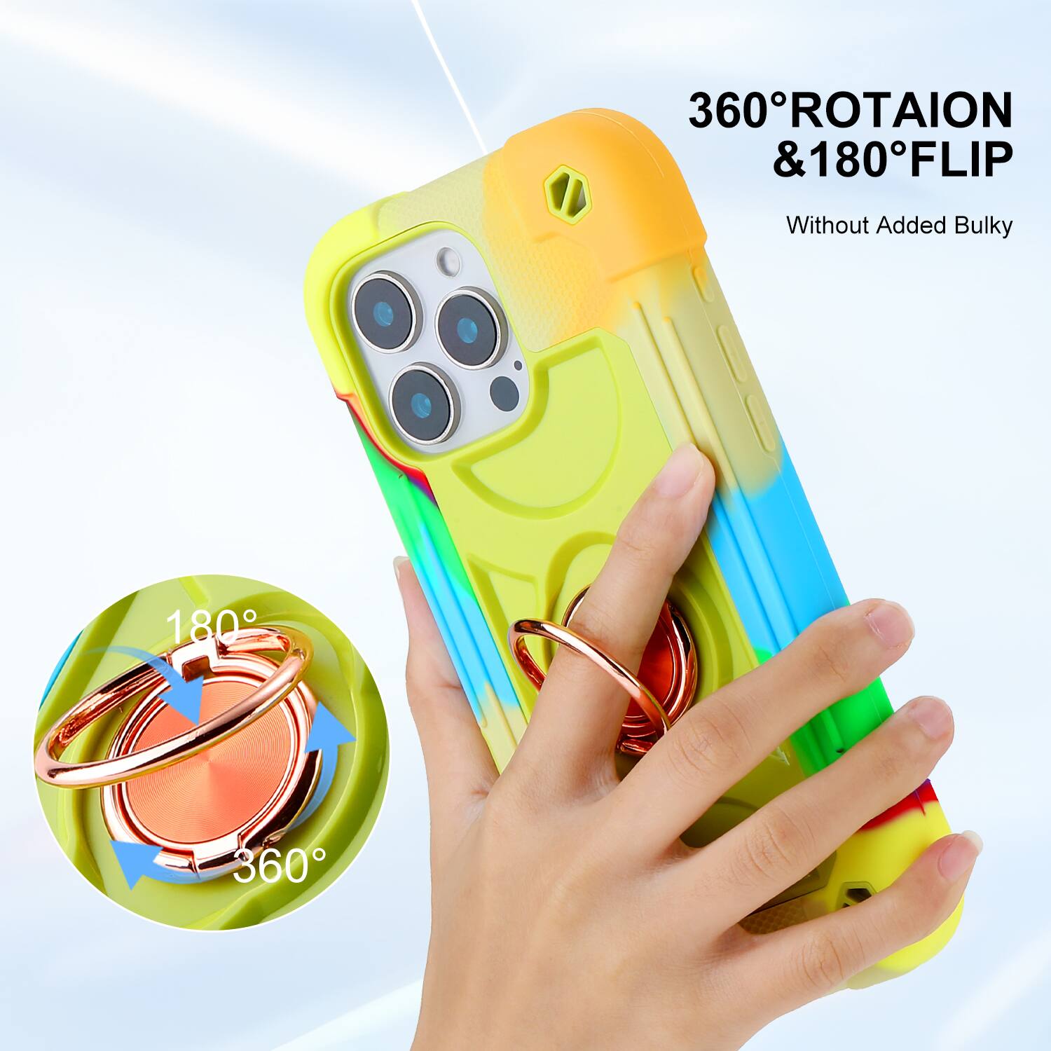 360° ROTATION & 180° FLIP  
Without Added Bulky  
180°  
360°