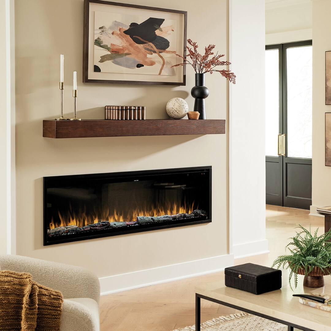 Back. Touchstone Home Products - Fireplace Mantel Shelf , 60" x 8" x 4.75", Solid Pine Wood Mantel for Over Fireplace - Espresso Stain.