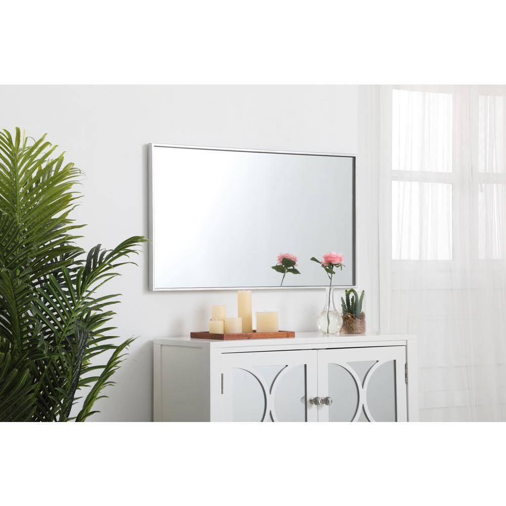 Alt View 3. Elegant Decor - Metal frame rectangle mirror 20 inch in silver - Silver.