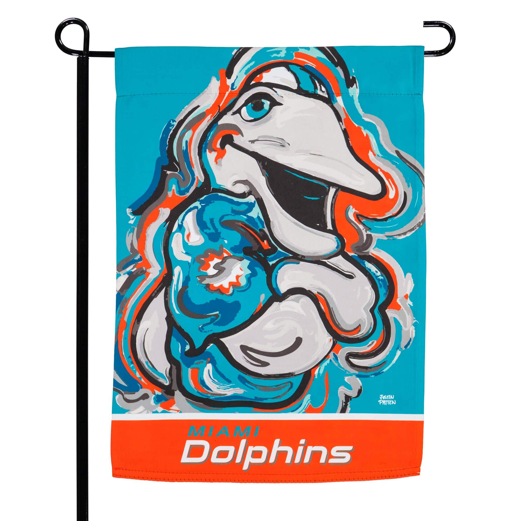 Evergreen Enterprises - Miami Dolphins Double-Sided Justin Patten Garden Flag - Multicolor