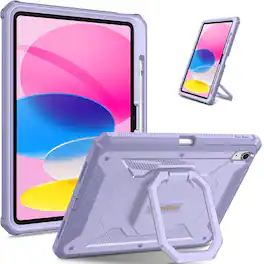 Kitcheniva - Rotating Stand Rugged Cover For iPad A16 11th Gen 11 Inch 2025 - Lilac Purple