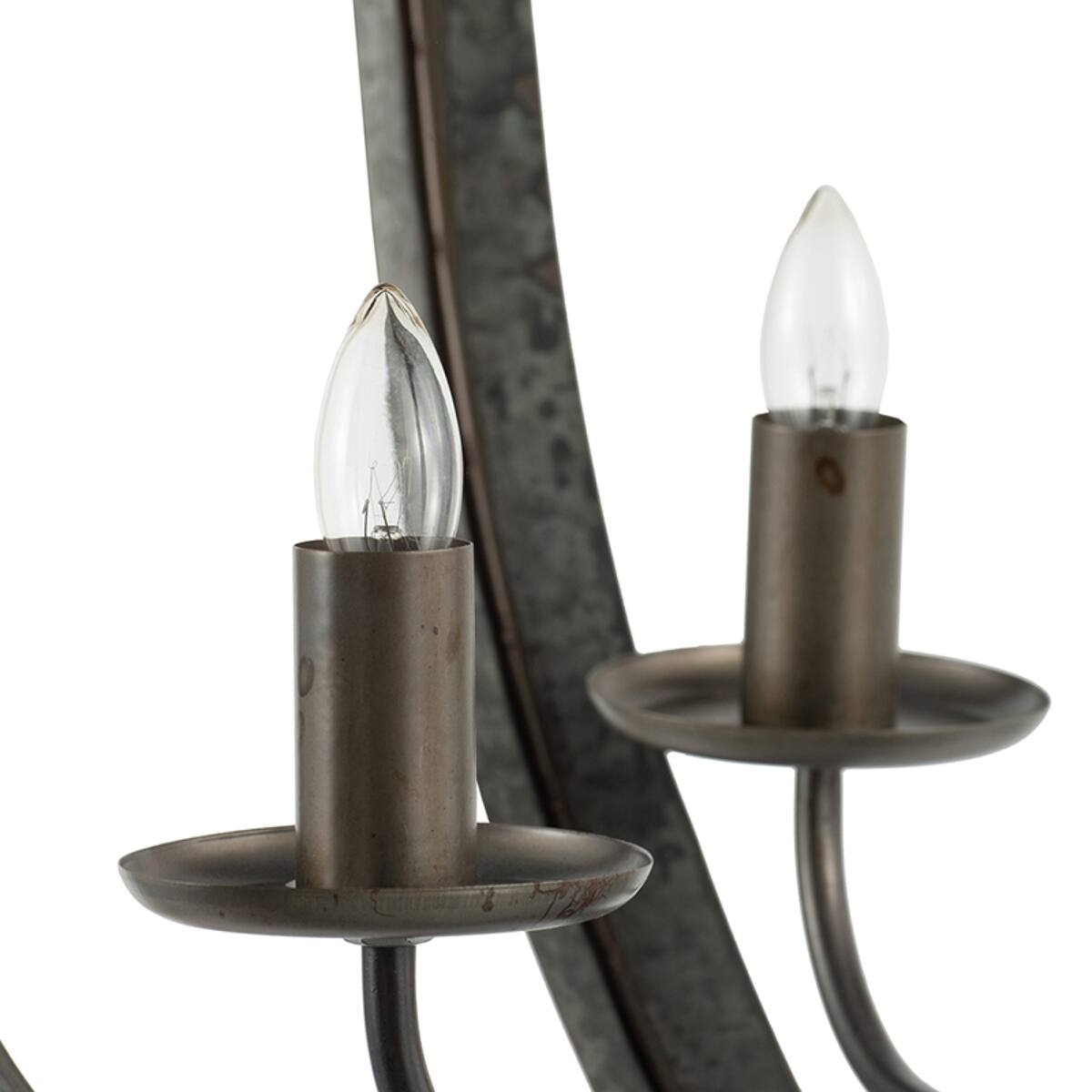 Alt View 10. Loheer - Loheer 4-Light Metal Chandelier, Rustic Vintage Iron Fixture with Adjustable Chain.
