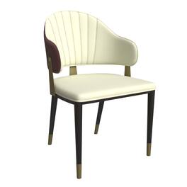 LeisureMod - Aria Modern PU Leather Dining Chair with Iron Legs - Red