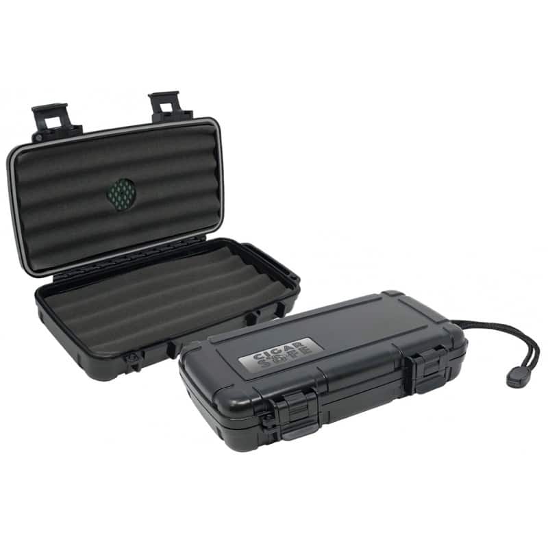 Prestige - c5 Cigar Safe Travel Humidor - Black Plastic Finish