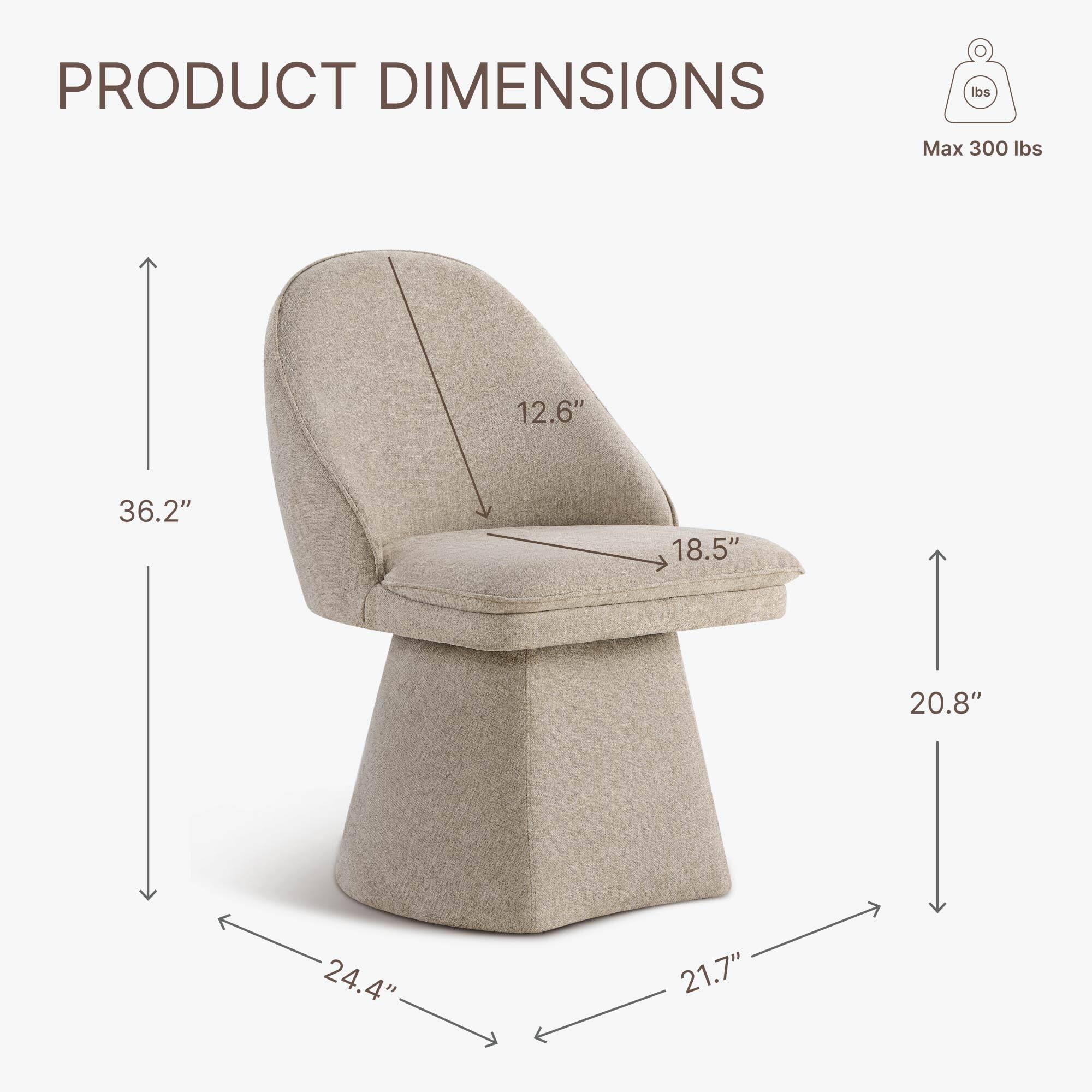 PRODUCT DIMENSIONS

Max 300 lbs

- Height: 36.2"
- Width: 24.4"
- Depth: 21.7"
- Seat Height: 18.5"
- Back Height: 12.6"
- Armrest Height: 20.8"