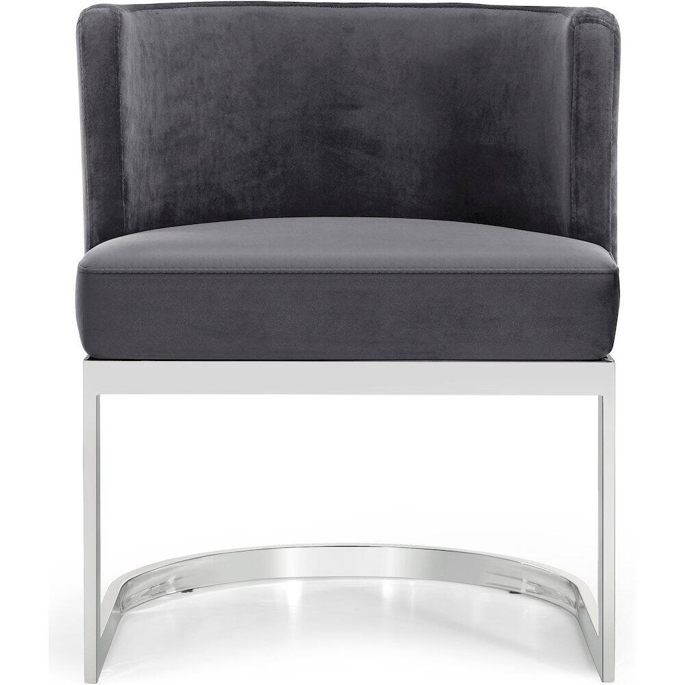 Alt View 2. Meridian Furniture - Gianna Grey Velvet Dining Chair - Grey.