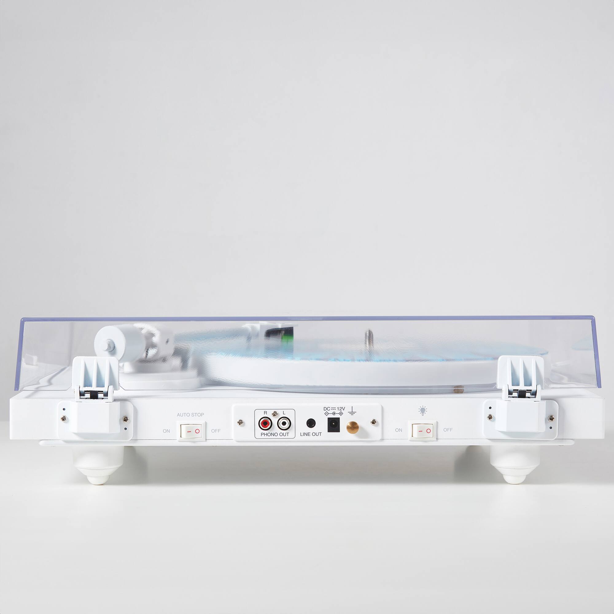 AUTO STOP  
ON  
OFF  

PHONO OUT  
LINE OUT  

DC 12V  
ON  
OFF  

E OUT