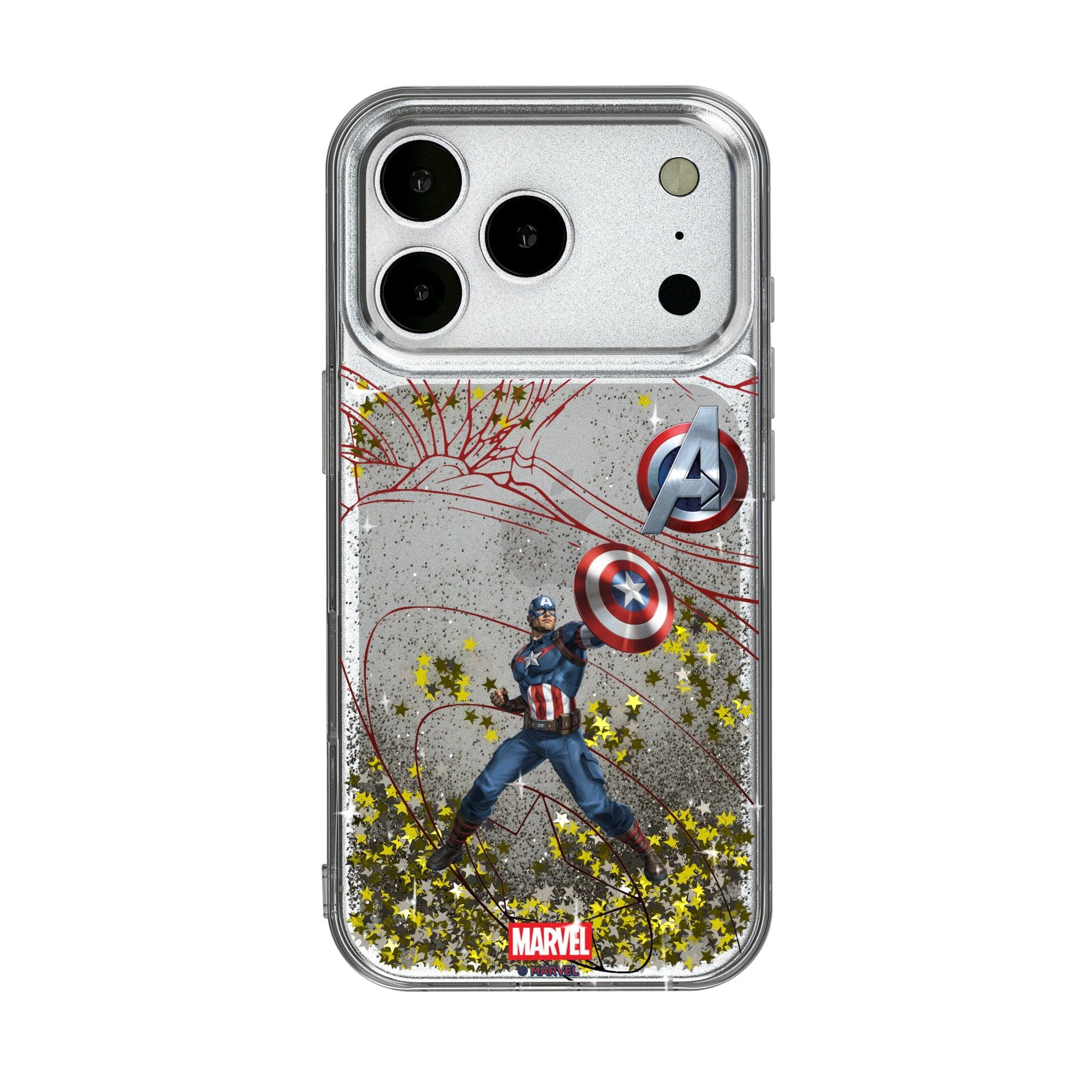 Keyscaper - Marvel MechLine Glitter Phone Case - Apple iPhone 17 Pro Max - Captain America