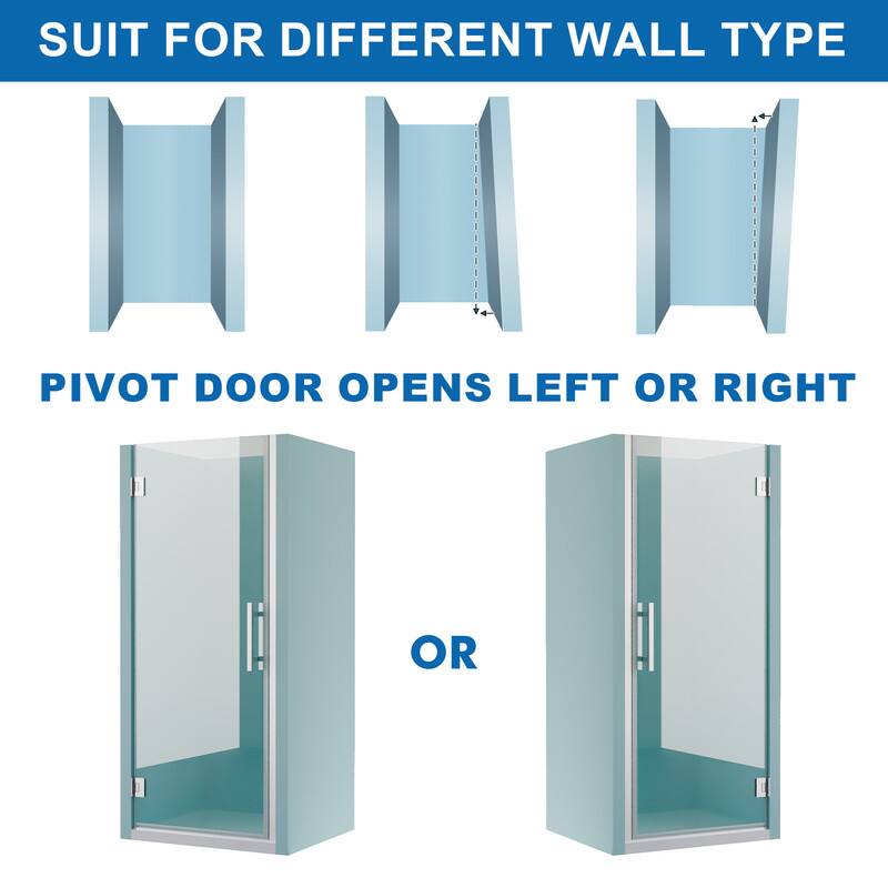 SUIT FOR DIFFERENT WALL TYPE

PIVOT DOOR OPENS LEFT OR RIGHT