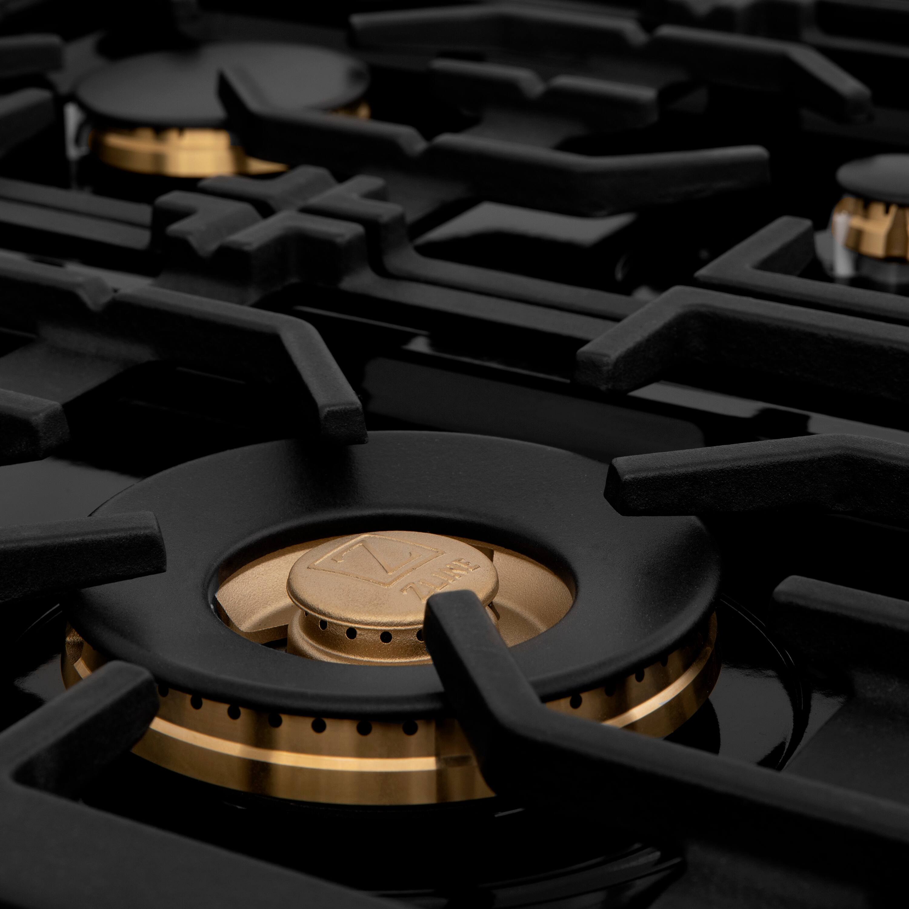 Alt View 5. ZLINE - 60" Legacy Dual Fuel Range with 9 Burners and 2 Electric Ovens (RAB-60) - Black Stainless Steel.