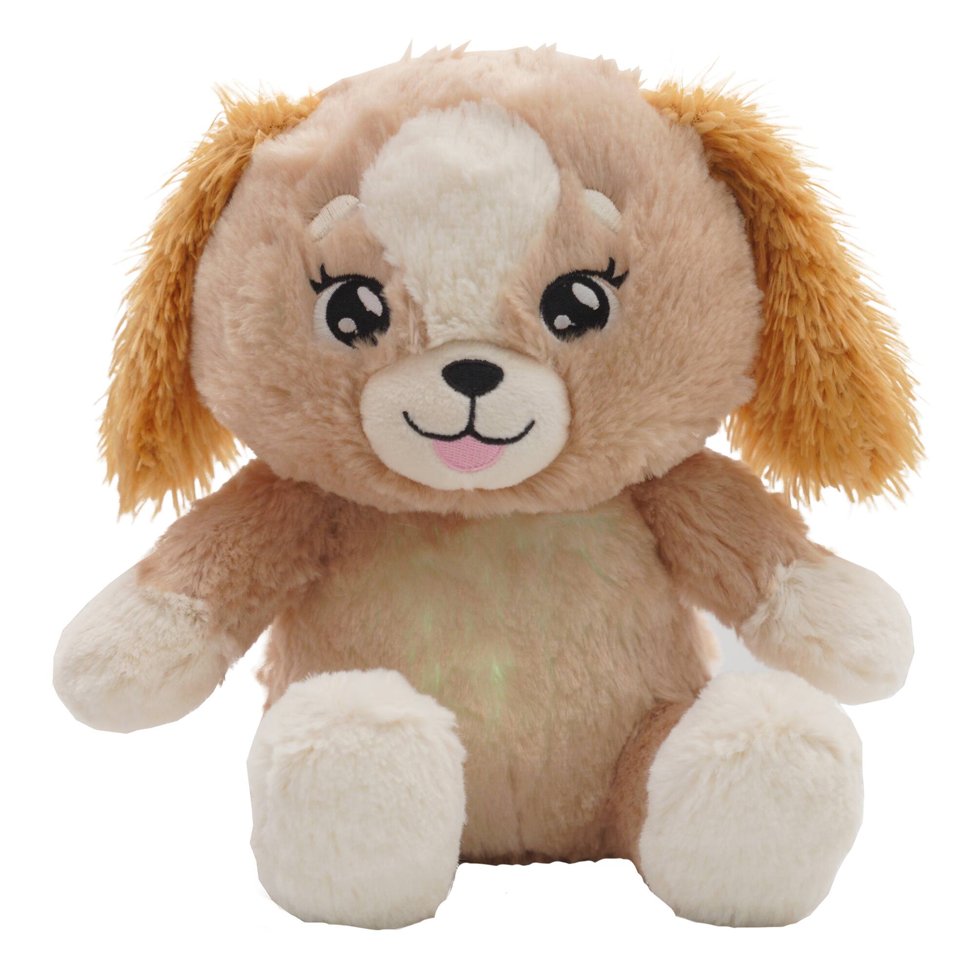 Front. Happy Nappers - Happy Nappers: Lullabrites Brown Dog - Musical Light Up Bedtime Plush.
