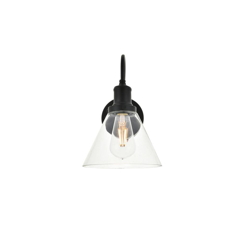 Alt View 4. Living District - Histoire 1 light black Wall Sconce - Black And Clear.