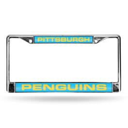 Rico Industries - Pittsburgh Penguins Retro Chrome Metal License Plate Frame Holder - Multi