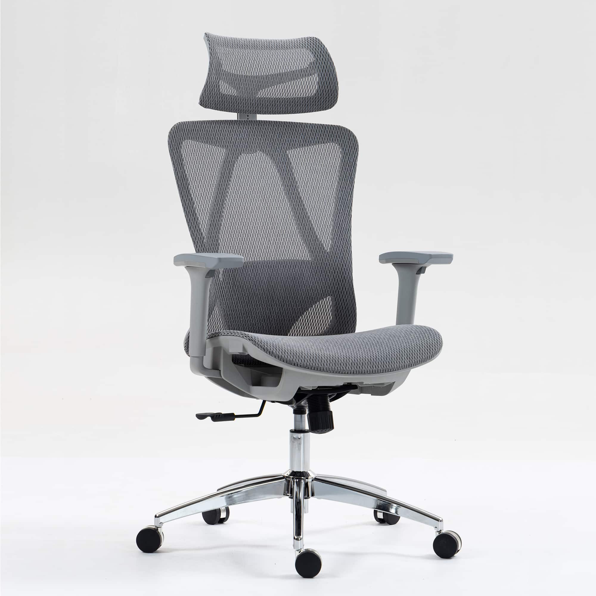 Spaco - Ergonomic High Back Mesh Office Chair with 3D Adjustable Armrests, Swivel Rolling Desk Chair for Home Office Study - Gray