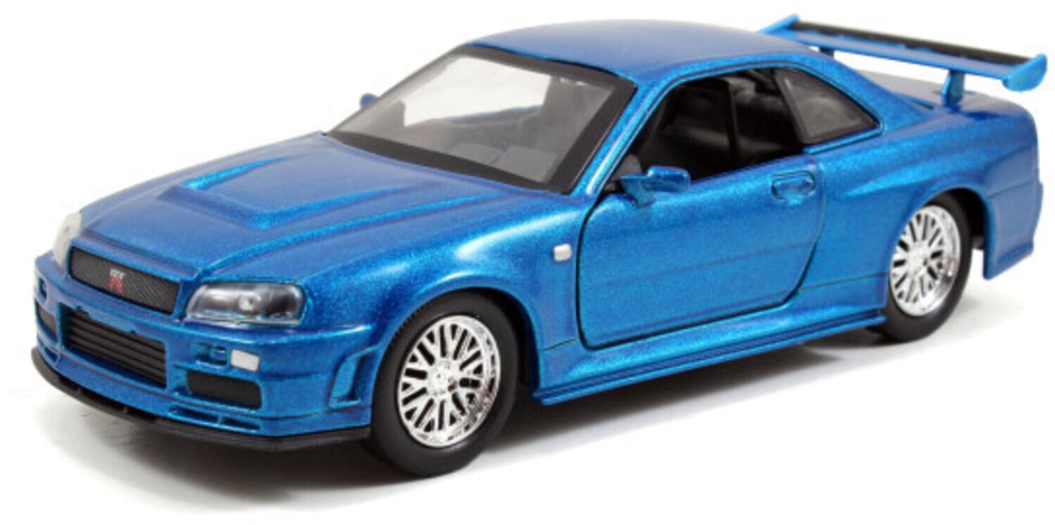 Alt View 1. Jada Toys - Jada Toys - 1:32 Fast & Furious - Brian's Nissan Skyline GT-R R34 Silver & Nissan GT-R R34 Blue Die-Cast Cars Twin Pack - Multicolor.