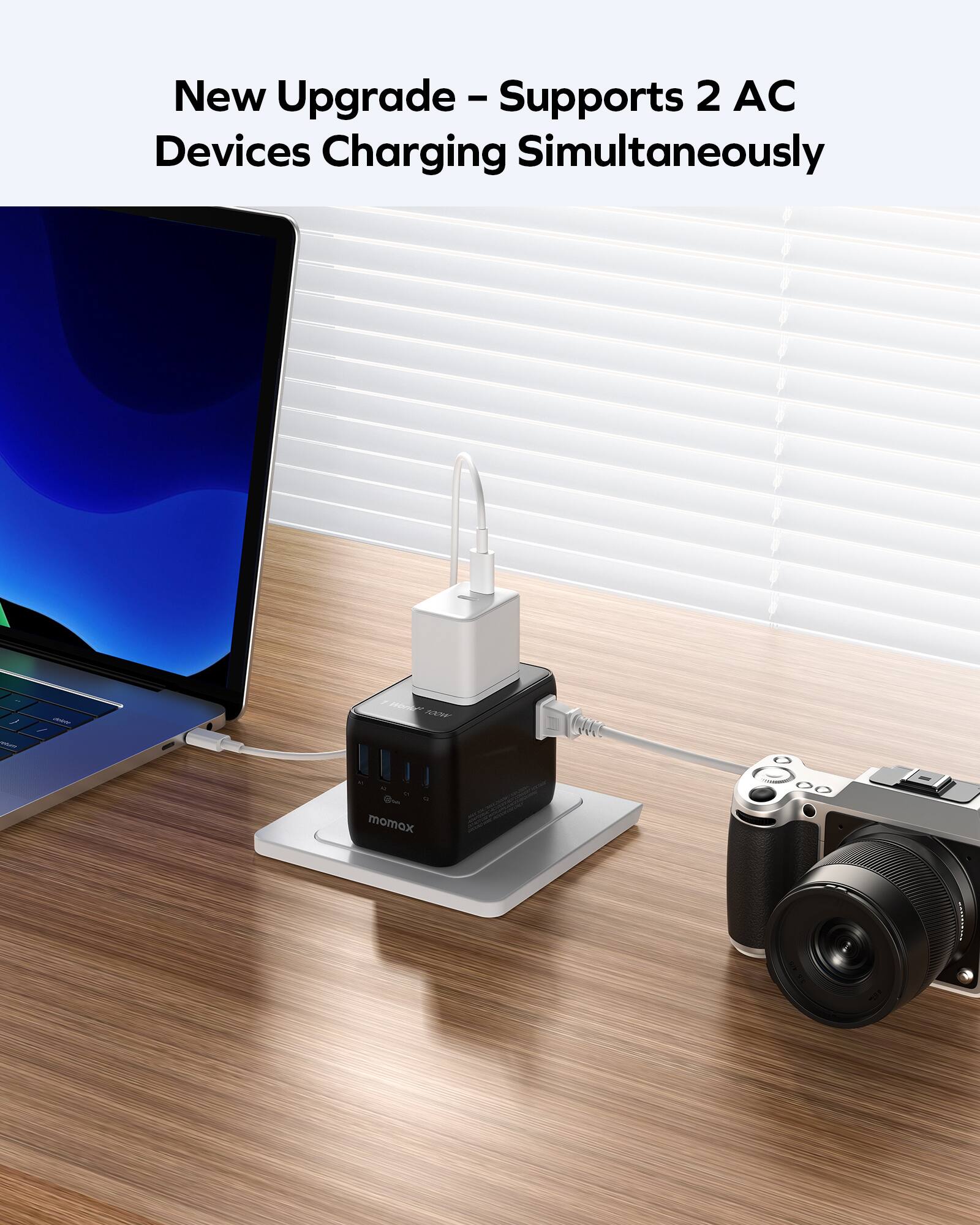 New Upgrade - Supports 2 AC Devices Charging Simultaneously - I - M - - - 0 - momex