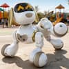 Front. Ruko - 18011 Smart Robot Dog Toy for Kids, Interactive Puppy with Remote & Gesture Control,Gifts for boys and girls - White & Gold.