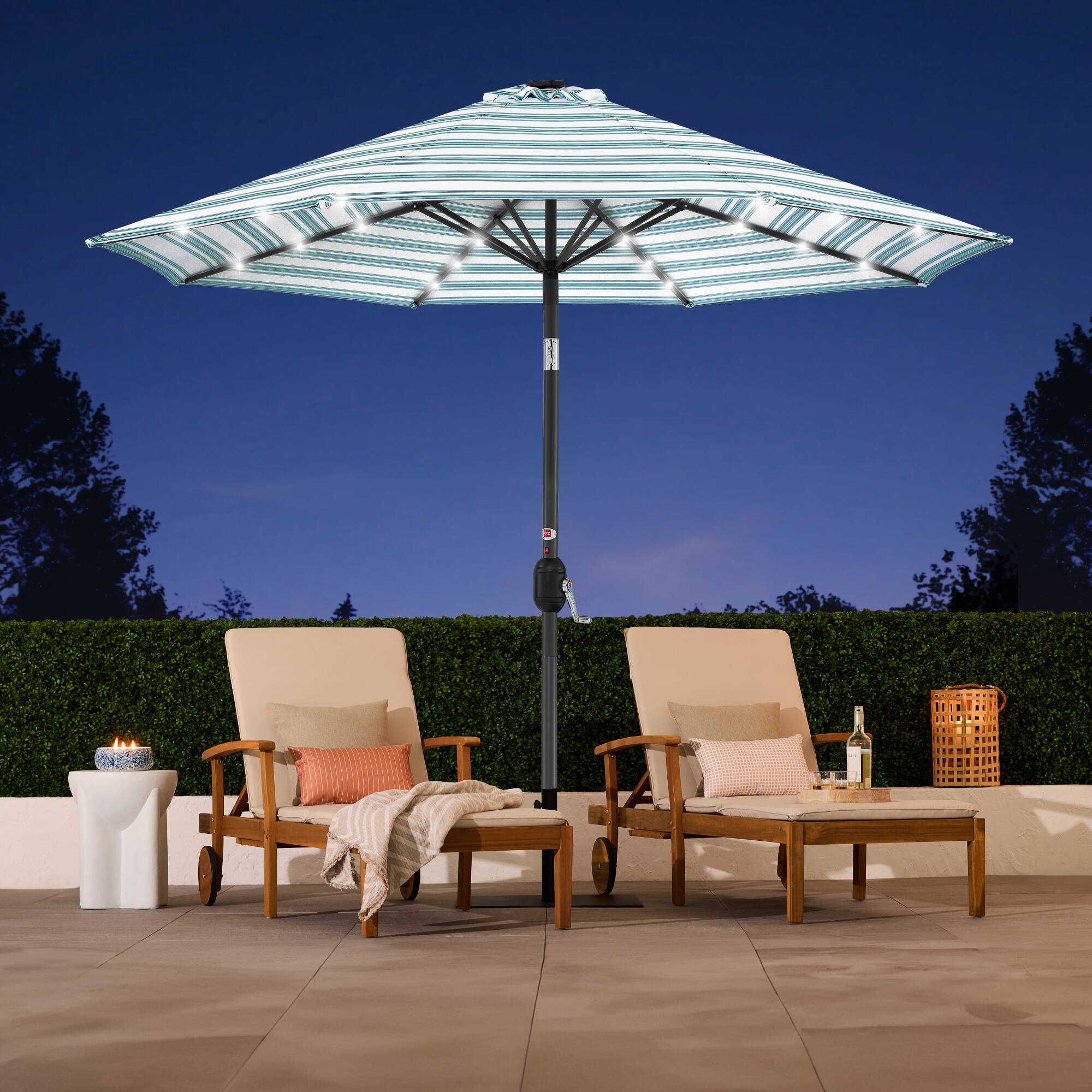 Alt View 4. Best Choice Products - Best Choice Products 10ft Solar LED Lighted Patio Umbrella w/ Tilt Adjustment, UV-Resistant Fabric - Striped Sky Blue - Striped Sky Blue.