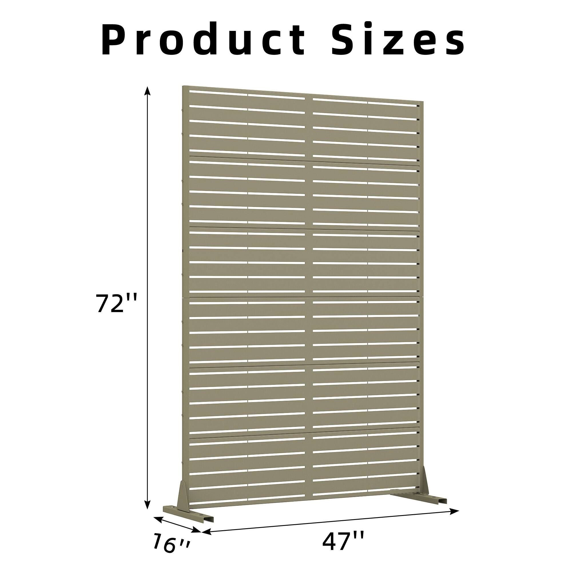 Product Sizes

72"  
16"  
47"