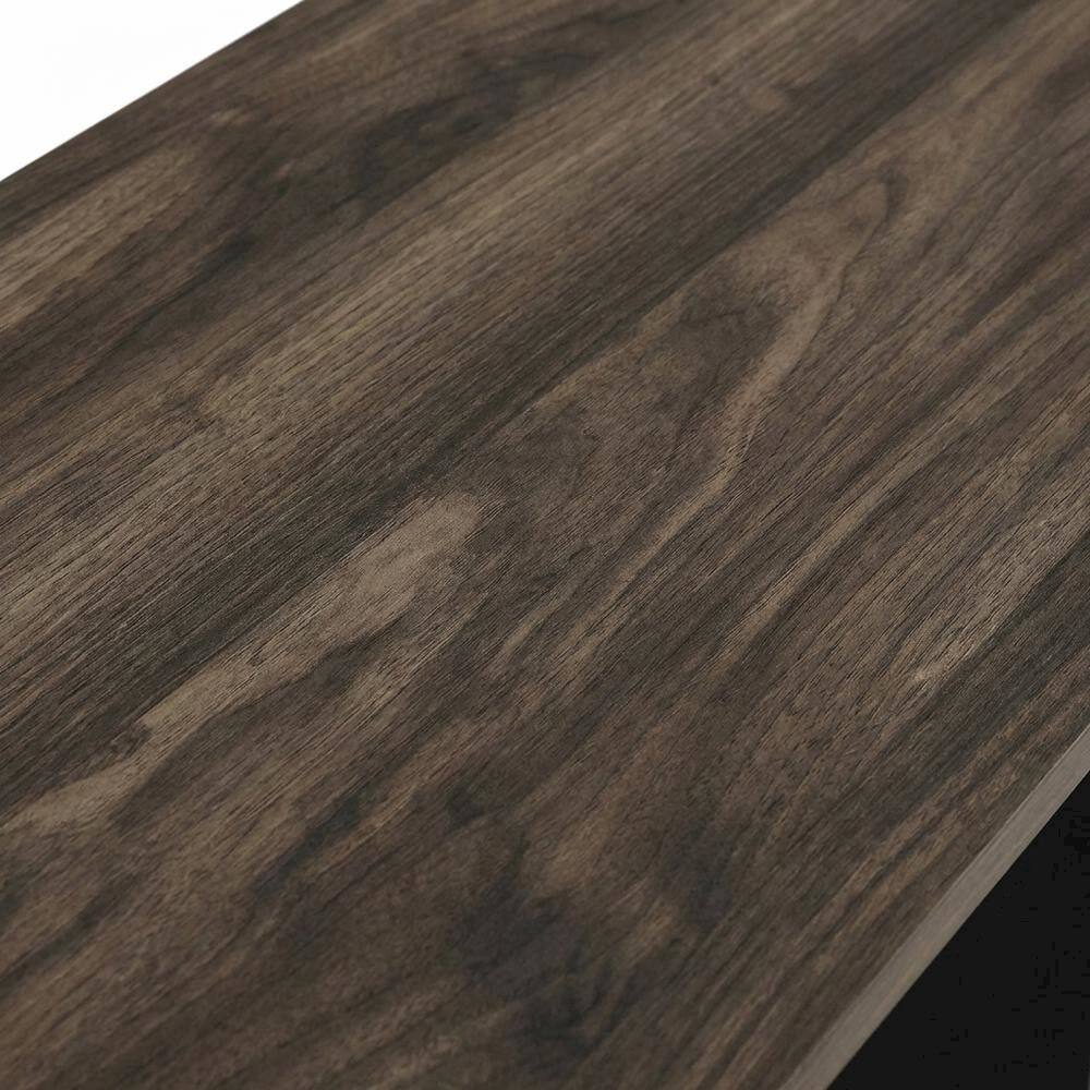 Alt View 1. BisonOffice - Computer workstation with Columbia Walnut, black finish, sleek design, durable - Columbia Walnut/Black/Dark Brown.