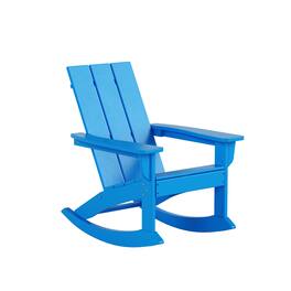 WestinTrends - Ashore Outdoor Patio Modern Adirondack Rocking Chair - Pacific Blue