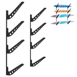 VEVOR - Surfboard Wall Mount, 4 Tiers Horizontal Surfboard Rack for Storage and Display, Adjustable Height Metal Board Stand - Black