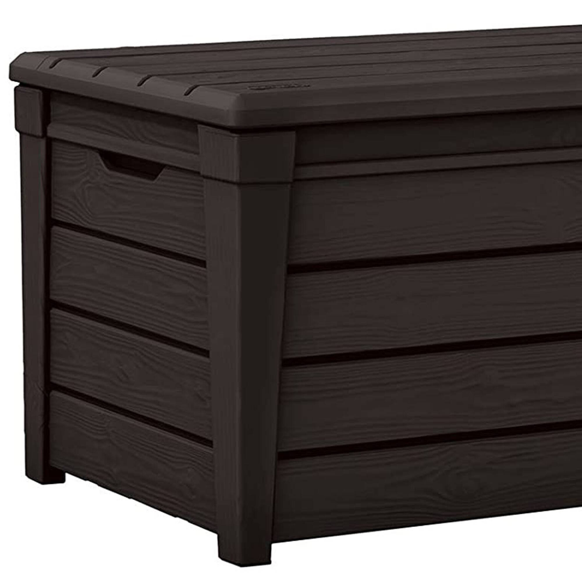 Alt View 10. Keter - Keter Brightwood Weatherproof Resin Patio Deck Storage Box Bench, Brown (2 Pack) - Brown.