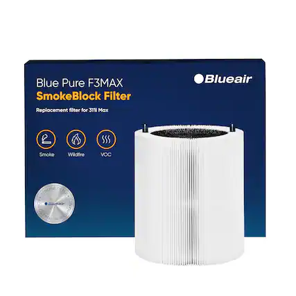 Blue Pure F3MAX SmokeBlock Filter is a replacement filter for the 311i Max Smoke Wildfire VOC GENUINE FILTER FOR Blueair OPTIMAL PERFORMANCE.