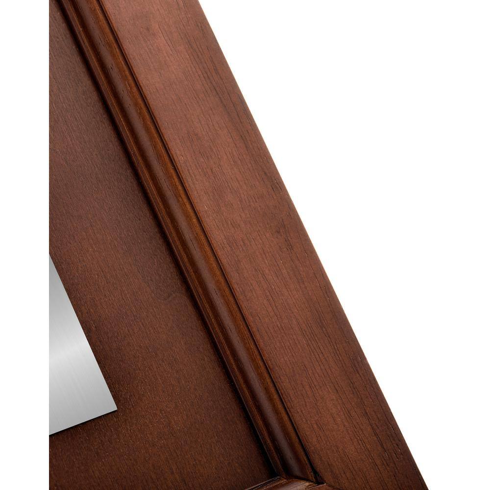 Back. Alpine Industries - 24" 2-Sided Wooden Bilingual Wet Floor Sign - Stainless Steel Plated.